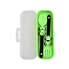 KIT 2 TALHERES TRATOR VERDE 2 UNIDADES COM ESTOJO