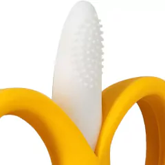 BUBA - MASSAGEADOR DE GENGIVAS CERDAS CURTAS BANANA - Mamu Kids Store