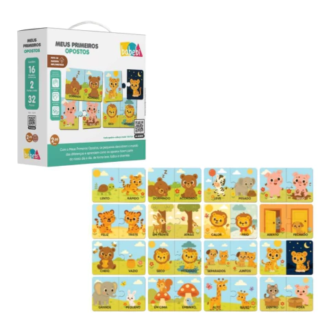 BABEBI - MEUS PRIMEIROS OPOSTOS QUEBRA CABEÇA EM MADEIRA