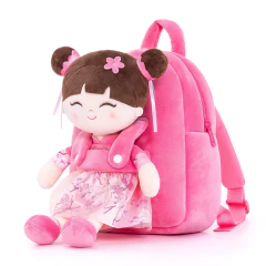 GLOVELEYA - MOCHILA COM BONECA ORIENTAL - ROSA