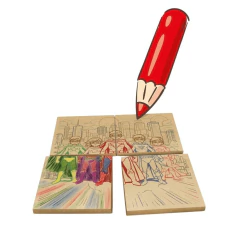 SOPECCA - QUEBRA CABEÇA 2X1 PINTE E MONTE SUPER-HERÓIS - Mamu Kids Store