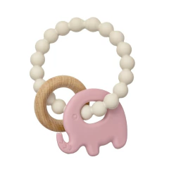 BUBA - MORDEDOR EM SILICONE E BAMBU ELEFANTE ROSA na internet