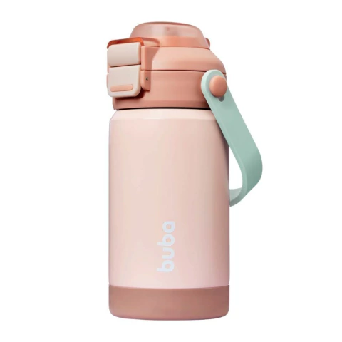 BUBA - COPO TÉRMICO PAREDE DUPLA COM BICO E CANUDO 300ML - BLUSH