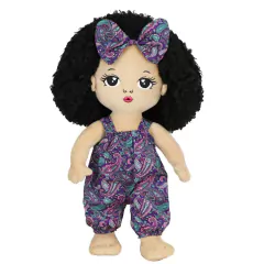 JUSTQUNSEEN - BONECA 50CM AFRO JARDINEIRA ROXO
