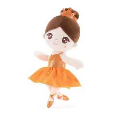 GLOVELEYA - BONECA 35CM BAILARINA LARANJA COQUE - CASTANHO - Mamu Kids Store