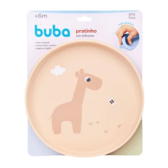 BUBA - PRATO DE SILICONE COM VENTOSA CLOUDY - BEGE