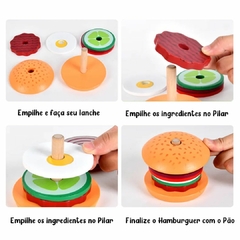 BRINQUEDO MONTESSORI EM MADEIRA MONTE SEU HAMBÚRGUER - comprar online