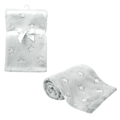 BUBA - MANTINHA ESTRELINHAS EM MICROFIBRA 90X75 - CINZA