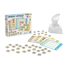 JUNGES - JOGO BINGO LETRAS EM MADEIRA - 90 PEÇAS