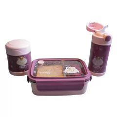 CLINGO - BENTO BOX INOX COM DIVISÓRIAS - MILKY - Mamu Kids Store