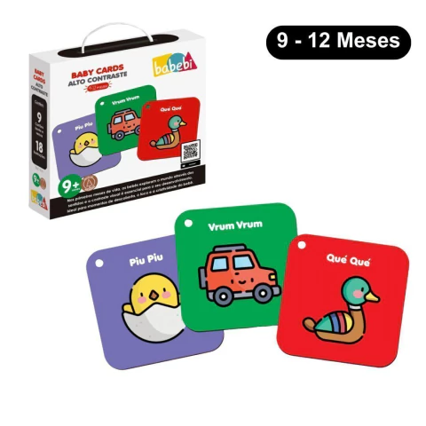 BABEBI - BABY CARDS ALTO CONTRASTE CARTÃO SENSORIAL - (9 a 12 meses)