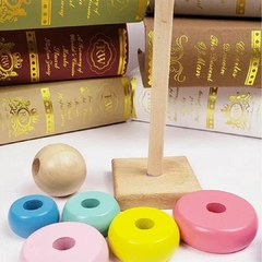 Imagem do BRINQUEDO TORRE DE MADEIRA COM ANÉIS CANDY COLOR 14CM