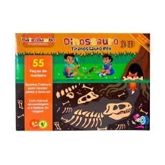 BATE BUMBO - QUEBRA-CABEÇA 3D TIRANOSSAURO 55 PEÇAS