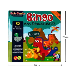BATE BUMBO - JOGO BINGO DOS DINOSSAUROS 52 PEÇAS DE MADEIRA - comprar online