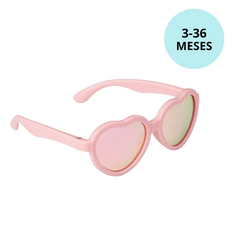 BUBA - ÓCULOS DE SOL COM PROTEÇÃO UV CORAÇÃO P 3-36M - ROSA