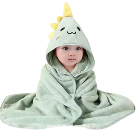 TOALHA COM CAPUZ 80CM ANIMAIS - DINO VERDE