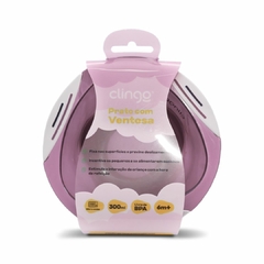 CLINGO - PRATO FUNDO COM VENTOSA 300ML ROSE - Mamu Kids Store