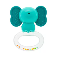 BUBA - CHOCALHO COM MORDEDOR TEXTURIZADO ELEFANTE AZUL - Mamu Kids Store
