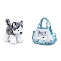 MULTIKIDS - BOLSA COM PELÚCIA CUTIE HUSKY AZUL na internet