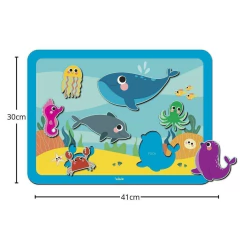 BABEBI - QUEBRA-CABEÇA DE ENCAIXE FUNDO DO MAR EM MADEIRA - comprar online