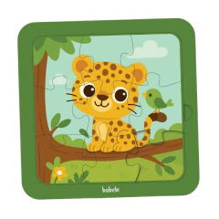 BABEBI - QUEBRA-CABEÇAS 09 PEÇAS ANIMAIS - ONÇA - Mamu Kids Store