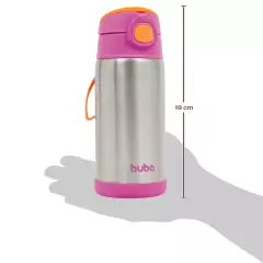 BUBA - GARRAFA TÉRMICA INOX PAREDE DUPLA 400 ML ROSA - Mamu Kids Store