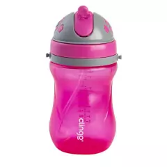 CLINGO - COPO COM ALÇA TECIDO E CANUDO COLORS ROSA - Mamu Kids Store