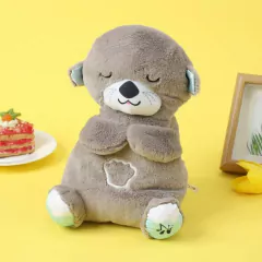 LONTRA EM PELÚCIA MUSICAL QUE RESPIRA 30CM - MARROM