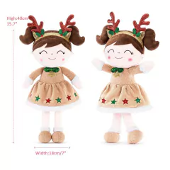 GLOVELEYA - BONECA 40CM SPRING NATAL CASTANHO - ALCE COM SACOLA - comprar online