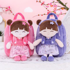 GLOVELEYA - MOCHILA COM BONECA ORIENTAL - ROXA - Mamu Kids Store
