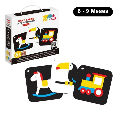 BABEBI - BABY CARDS ALTO CONTRASTE CARTÃO SENSORIAL - (6 a 9 meses)