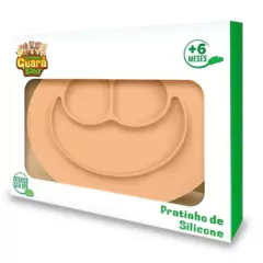 TURMINHA GUARÁ - PRATO DE SILICONE COM DIVISÓRIAS LARANJA - Mamu Kids Store