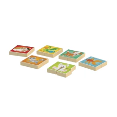 JUNGES - QUEBRA-CABEÇA DE BLOCOS EM MADEIRA - PETS - Mamu Kids Store