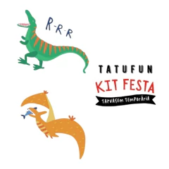 TATUFUN - KIT FESTA DINO T-REX TATUAGEM TEMPORÁRIA INFANTIL