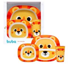 BUBA - KIT REFEICAO BUBAZOO LEÃO - 3 UNIDADES