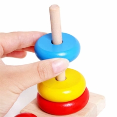 Imagem do BRINQUEDO TORRE DE MADEIRA COM ANÉIS CORES VIBRANTES 14CM