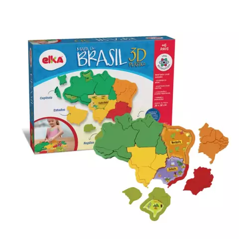 ELKA - QUEBRA CABEÇA EDUCATIVO MAPA DO BRASIL 3D