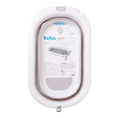 BUBA - BANHEIRA DOBRÁVEL COM SENSOR TÉRMICO - CINZA - Mamu Kids Store