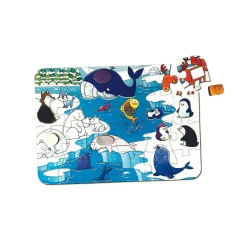 BABEBI - QUEBRA CABEÇA TÁTIL ANIMAIS DA NEVE EM MADEIRA 3 ANOS - Mamu Kids Store