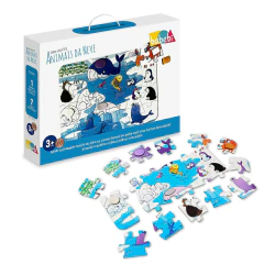 BABEBI - QUEBRA CABEÇA TÁTIL ANIMAIS DA NEVE EM MADEIRA 3 ANOS