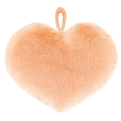 GLOVELEYA - ALMOFADA PELÚCIA CORAÇÃO - LARANJA