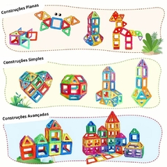 BRINQUEDO BLOCOS MÁGNETICOS COLORIDOS 80 PEÇAS - loja online