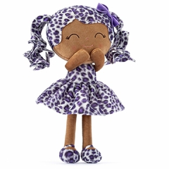 GLOVELEYA - BONECA 30CM SPRING ANIMAIS - ONÇA LILÁS MORENA