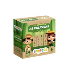 SOPECCA - ENCONTRE AS PALAVRAS ANIMAIS JOGO DIDÁTICO EM MADEIRA - Mamu Kids Store