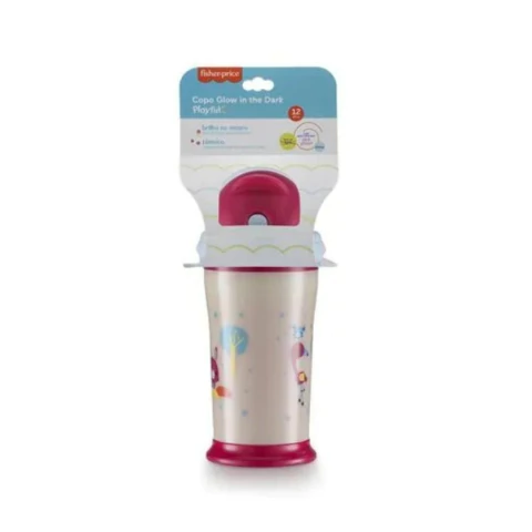 FISHER PRICE - COPO PLAYFUL GLOW IN THE DARK 300ML - ROSA