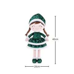GLOVELEYA - BONECA 40CM SPRING NATAL CASTANHO - VERDE COM SACOLA - comprar online
