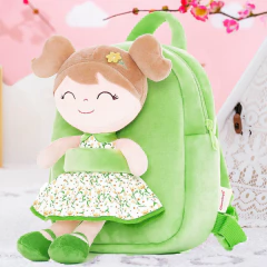 GLOVELEYA - MOCHILA COM BONECA SPRING FLOWER - VERDE na internet