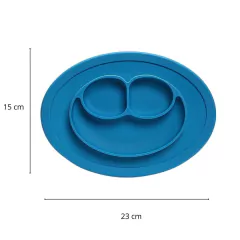 TURMINHA GUARÁ - PRATO DE SILICONE COM DIVISÓRIAS AZUL - comprar online