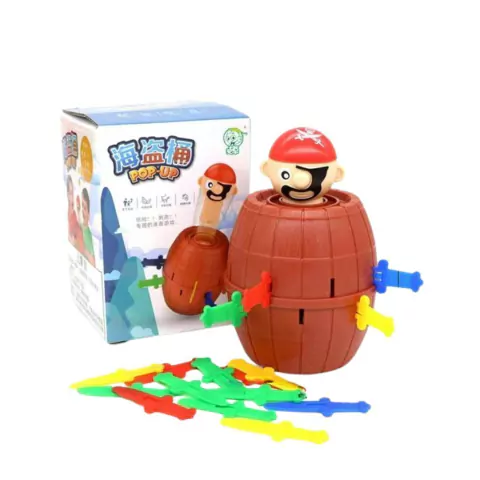 BRINQUEDO PULA-PIRATA PEQUENO COM 16 ESPADAS