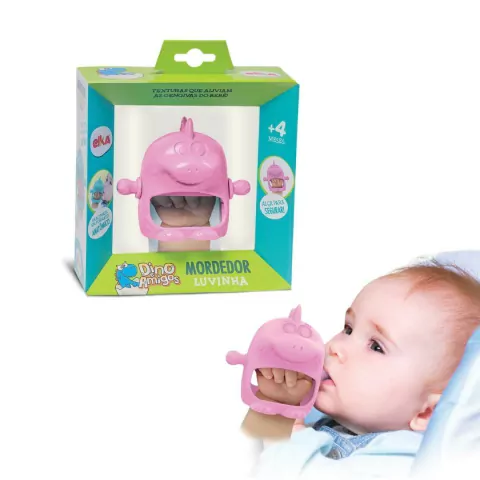 ELKA - MORDEDOR LUVINHA DINO +4MESES - ROSA
